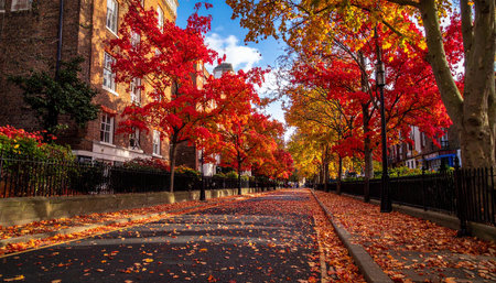 Autumn in Boston, Massachusetts, USA. Beautiful fall colors in Boston.の素材