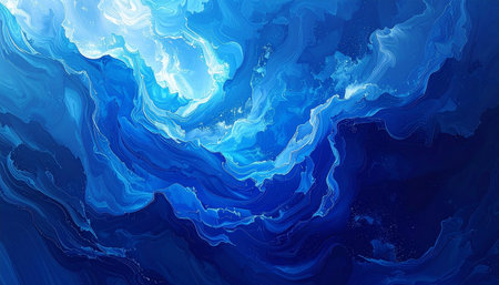 Abstract blue watercolor background. Digital art. 3d rendering.の素材