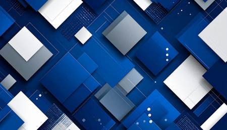 Abstract geometric background with squares and rectangles in blue colors. Vector illustrationの素材