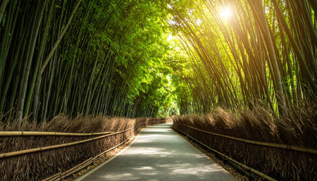 Bamboo forest in Arashiyama, Kyoto, Japan.の素材