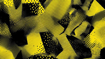 Abstract background with halftone dots in yellow and black colors. Vector illustrationの素材