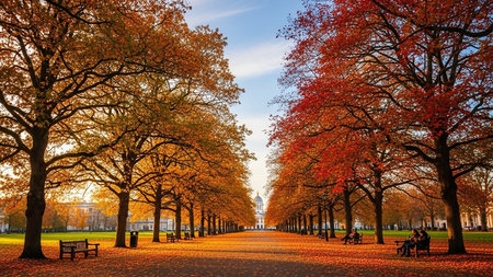 Autumn in the park, Saint-Petersburg, Russiaの素材