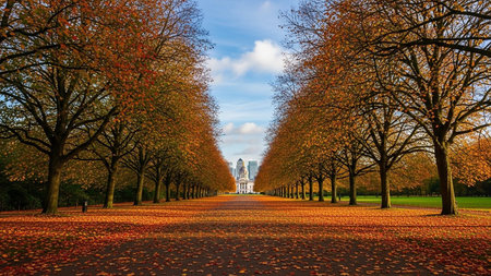Autumn view of Kensington Gardens in London, England, UKの素材