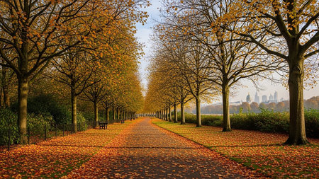 Autumn in Central Park, New York City, United States.の素材
