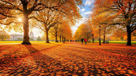 Autumn in Central Park, Manhattan, New York City, USAの素材