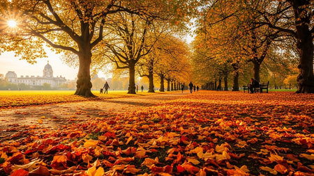 Autumn in Paris, France. Beautiful view of the famous Tuileries garden.の素材