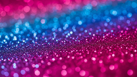 glitter vintage lights background. silver, blue and pink. de-focusedの素材