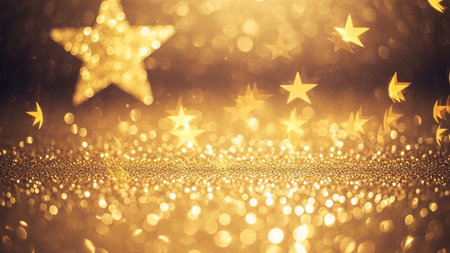 glitter vintage lights background. gold and silver. de-focusedの素材