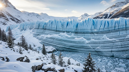 View of Perito Moreno Glacier, Los Glaciares National Park, Argentinaの素材