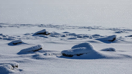 Winter landscape with snow and ice on the shores of Lake Baikalの素材