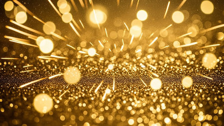 golden glitter vintage lights background. gold and silver. defocused.の素材