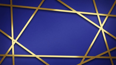 Abstract dark blue background with golden lines. Luxury design. Vector illustrationの素材