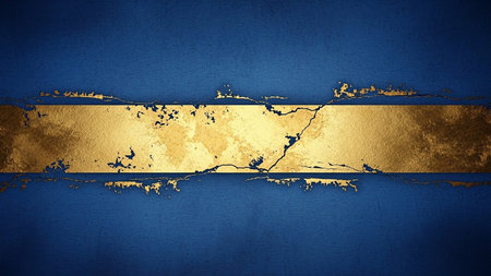 Grunge flag of Ukraine with old texture. Template for designの素材