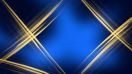 abstract background with golden lines on a dark blue and yellow backgroundの素材