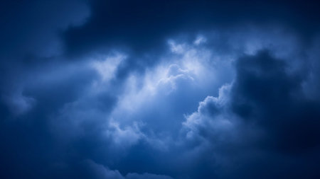 Dramatic stormy sky with dark clouds. Abstract background.の素材