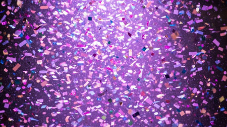 Abstract background of confetti and tinsel. Festive background.の素材