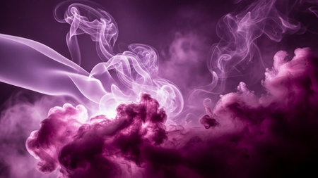 Purple smoke on a black background. Abstract background for design.の素材