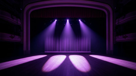 Theater stage with lighting, Stage Spotlight, Stage Background, Stage Spotlight, Stage Backgroundの素材