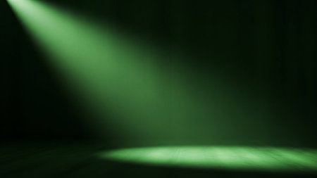 Green Stage Spotlight with Room for Your Text, Stage Spotlight on Stage Backgroundの素材