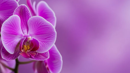 Beautiful purple orchid flowers with copy space for your text.の素材