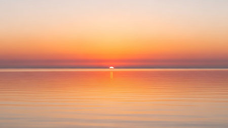 Beautiful sunset over the sea. Seascape. Nature composition.の素材