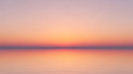 Beautiful sunset over the sea. Pastel colors. Long exposureの素材