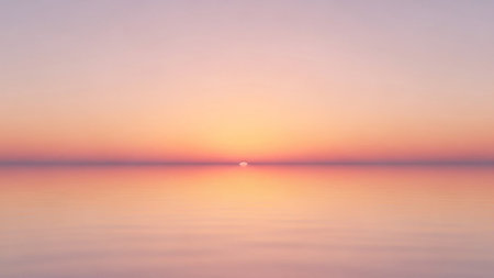Sunset over the sea with reflection in water. Abstract background.の素材