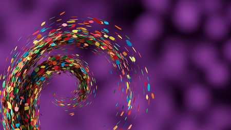 Abstract background with color blots, transitions and bends. Motion.の素材