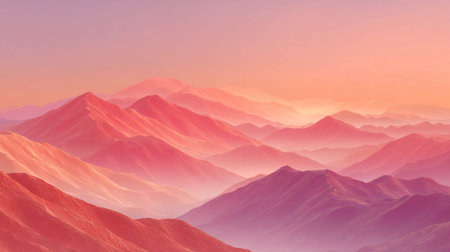Mountain landscape at sunset. 3d illustration. Computer generated image.の写真素材