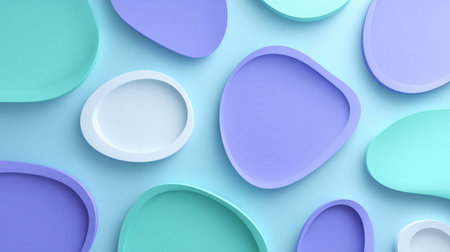 Stylized mountain range illustration depicts rolling terrain under a dramatic sky filled with voluminous clouds rendered in soft pink and blue hues using detailed hatching techniques.の写真素材