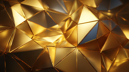 Luxurious golden abstract background featuring a mesmerizing geometric pattern of many sharp...