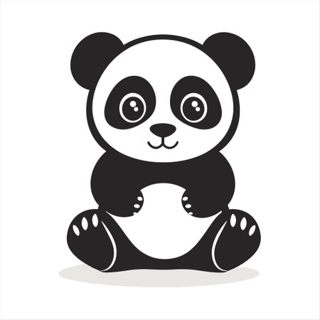 Cute panda isolated on a white background. Vector illustration.のイラスト素材