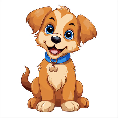 Cute dog on a white background. Vector illustration of a cartoon dog.のイラスト素材