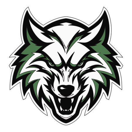 Wolf head mascot. Vector illustration for t-shirt print, poster, sticker and other design.