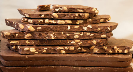 slices of white chocolate with nuts