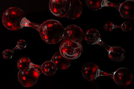 3D multicolored molecular background for web and printの写真素材