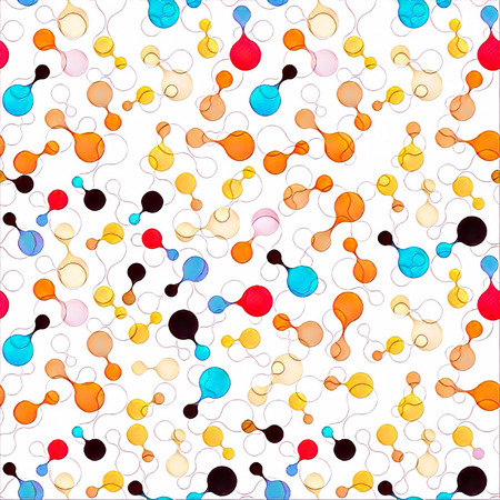 Drawing molecules flat background for postcard and textileの写真素材