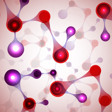 multicolor molecules vector  for fabric  paper and web design on blured backgroundのイラスト素材