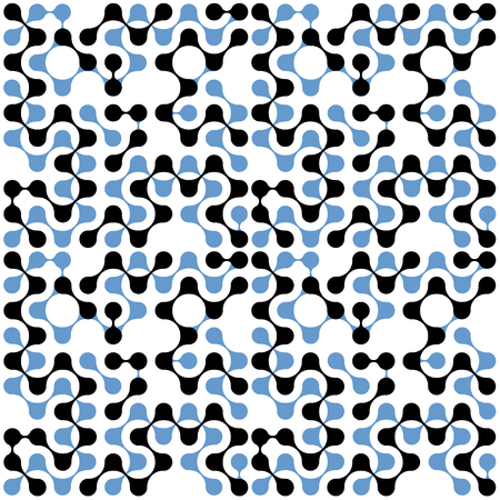 Flat multicolor molecules seamless pattern for textile, paper and web designの写真素材