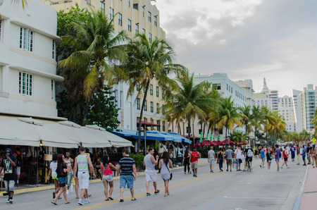 Tourists relaxing   enjoying on the streetのeditorial素材