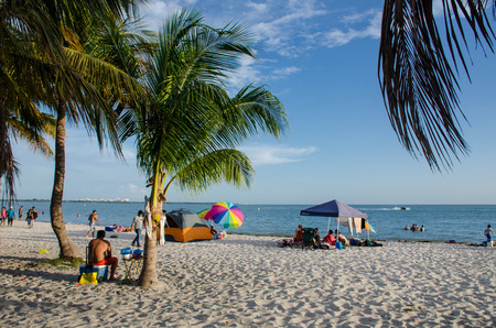 Biscayne bay beach in Miamiのeditorial素材