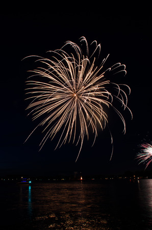 Fireworks up in the sky on 4th of Julyの写真素材