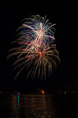 Fireworks up in the sky on 4th of Julyの写真素材
