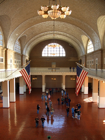 Ellis Island main hall, New Yorkの写真素材