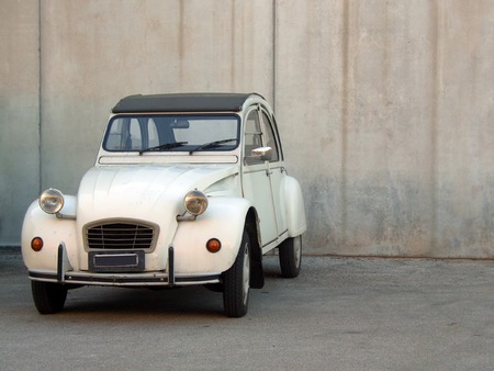 A beige Citroen 2cv from the 80'sの写真素材