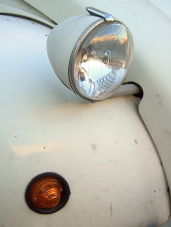 Beige Citroen 2cv headlight and indicatorの写真素材