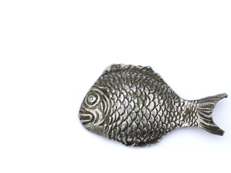 Silver fish isolated on white backgroundの写真素材