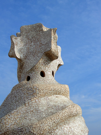 Casa Mila' (La Pedrera) top cross, Barcelona, Spainの写真素材
