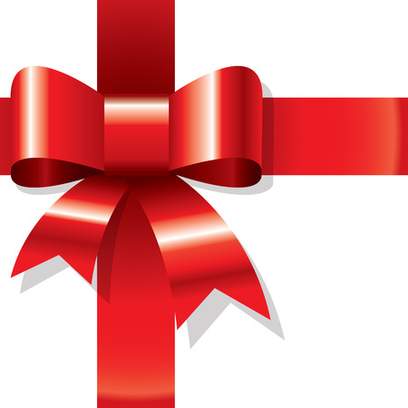 Shiny red ribbon on white backgroundのイラスト素材