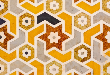 Detail of a decoration in Itmad-Ud-Daulah's tomb in Agra, Uttar Pradesh, Indiaの写真素材